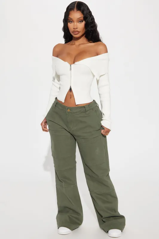Rebecca Wide Leg Cargo Pant - Olive sold by Fashion Nova