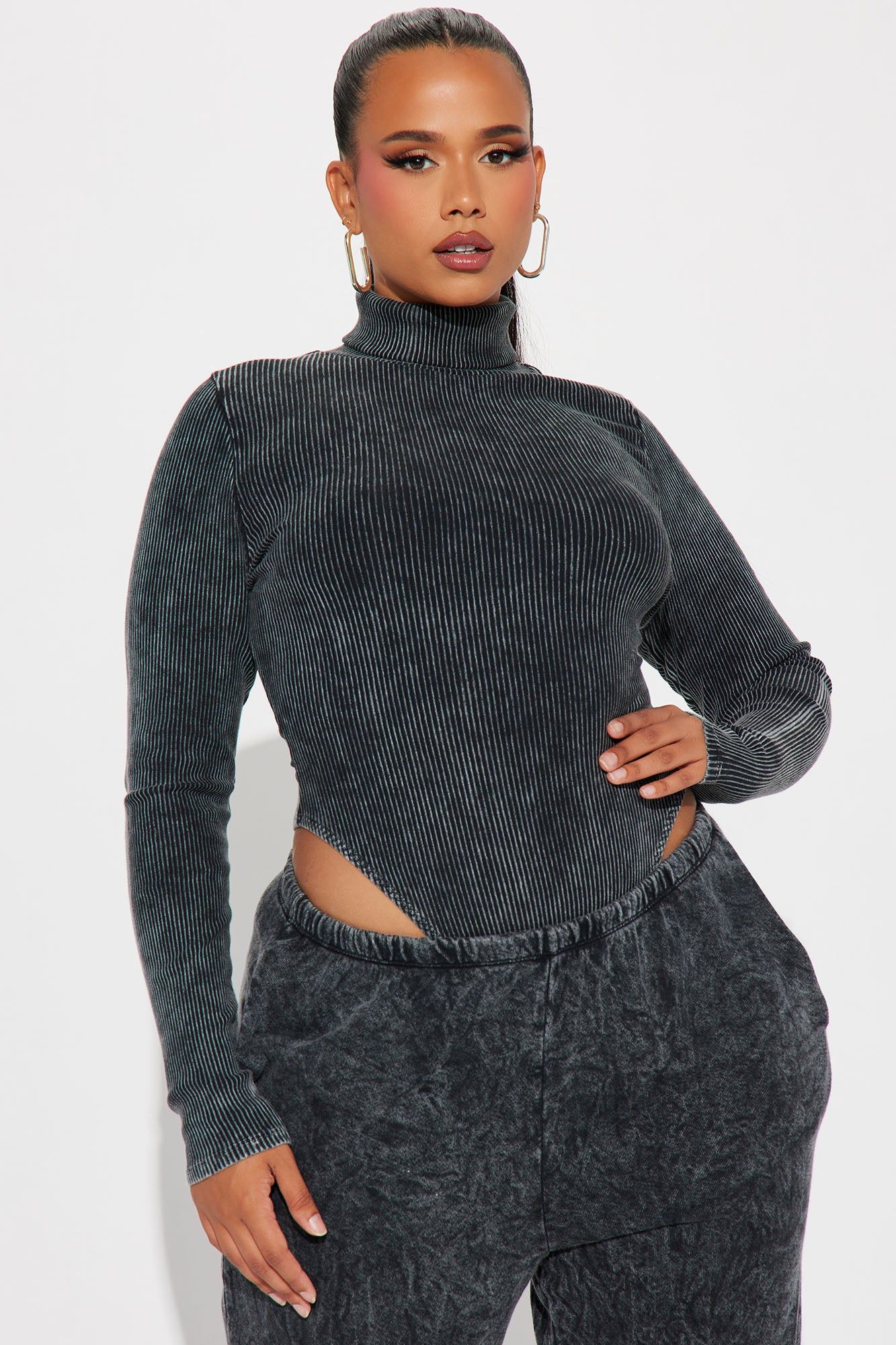 Never Again Mineral Wash Jogger Set - Black sold by Fashion Nova product image thumbnail 7