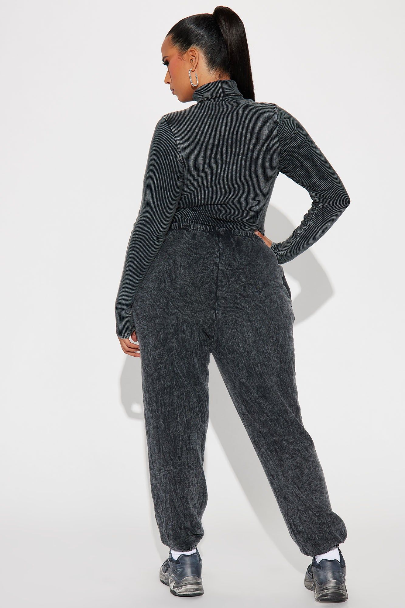 Never Again Mineral Wash Jogger Set - Black sold by Fashion Nova product image thumbnail 8