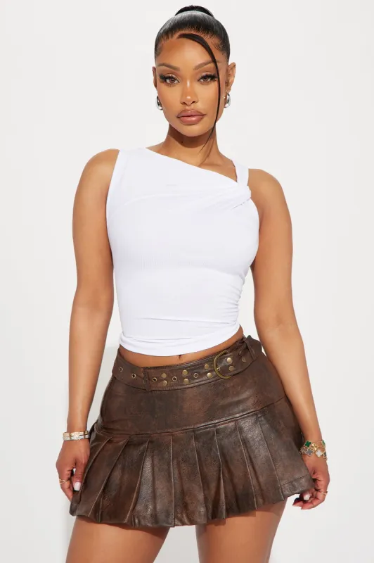 Movin Different Twist Top - White sold by Fashion Nova