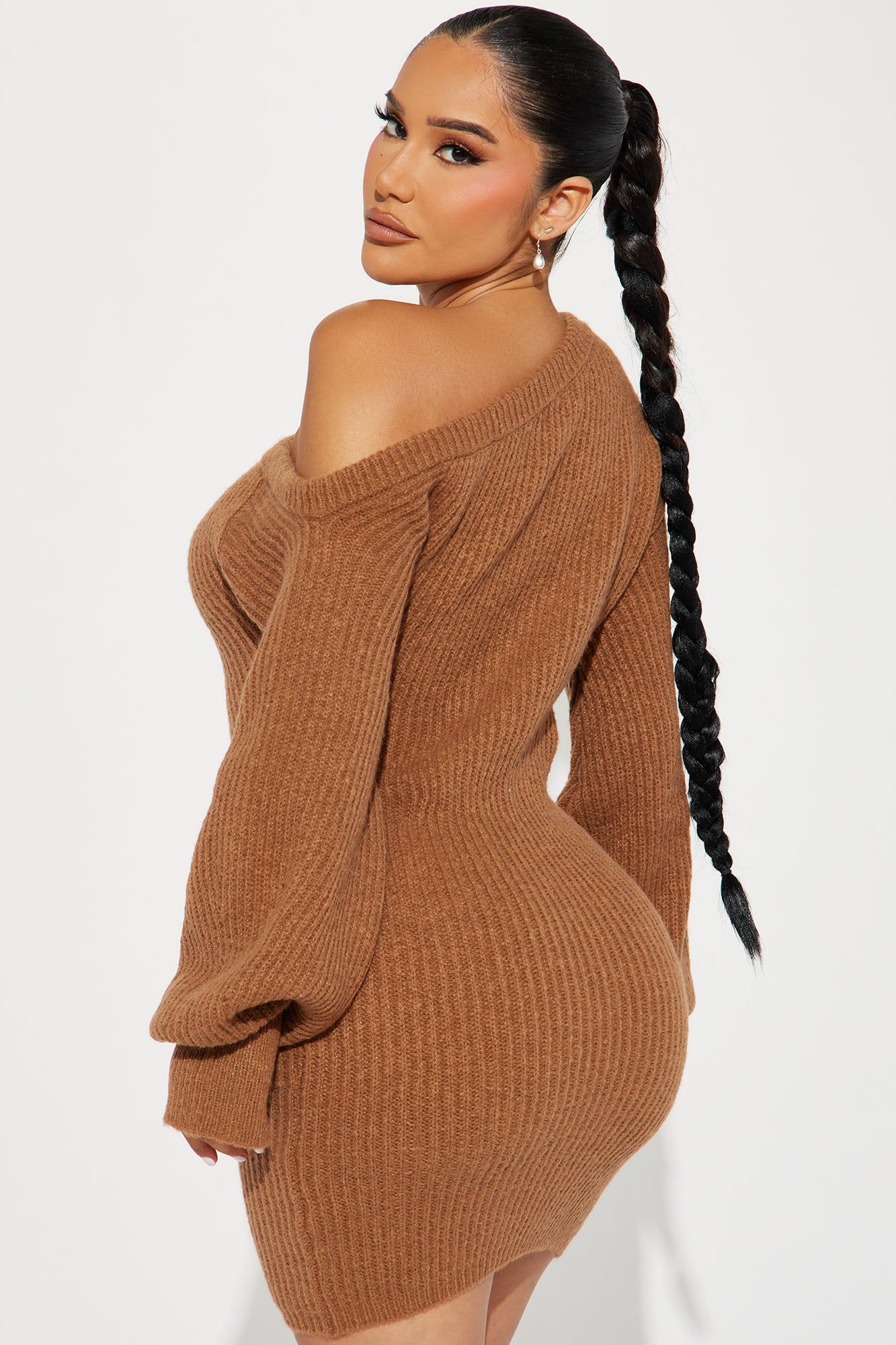 Sophie Sweater Mini Dress - Mocha sold by Fashion Nova product image thumbnail 3