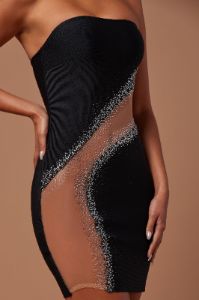 Nights In Milan Embellished Mini Dress - Black sold by Fashion Nova