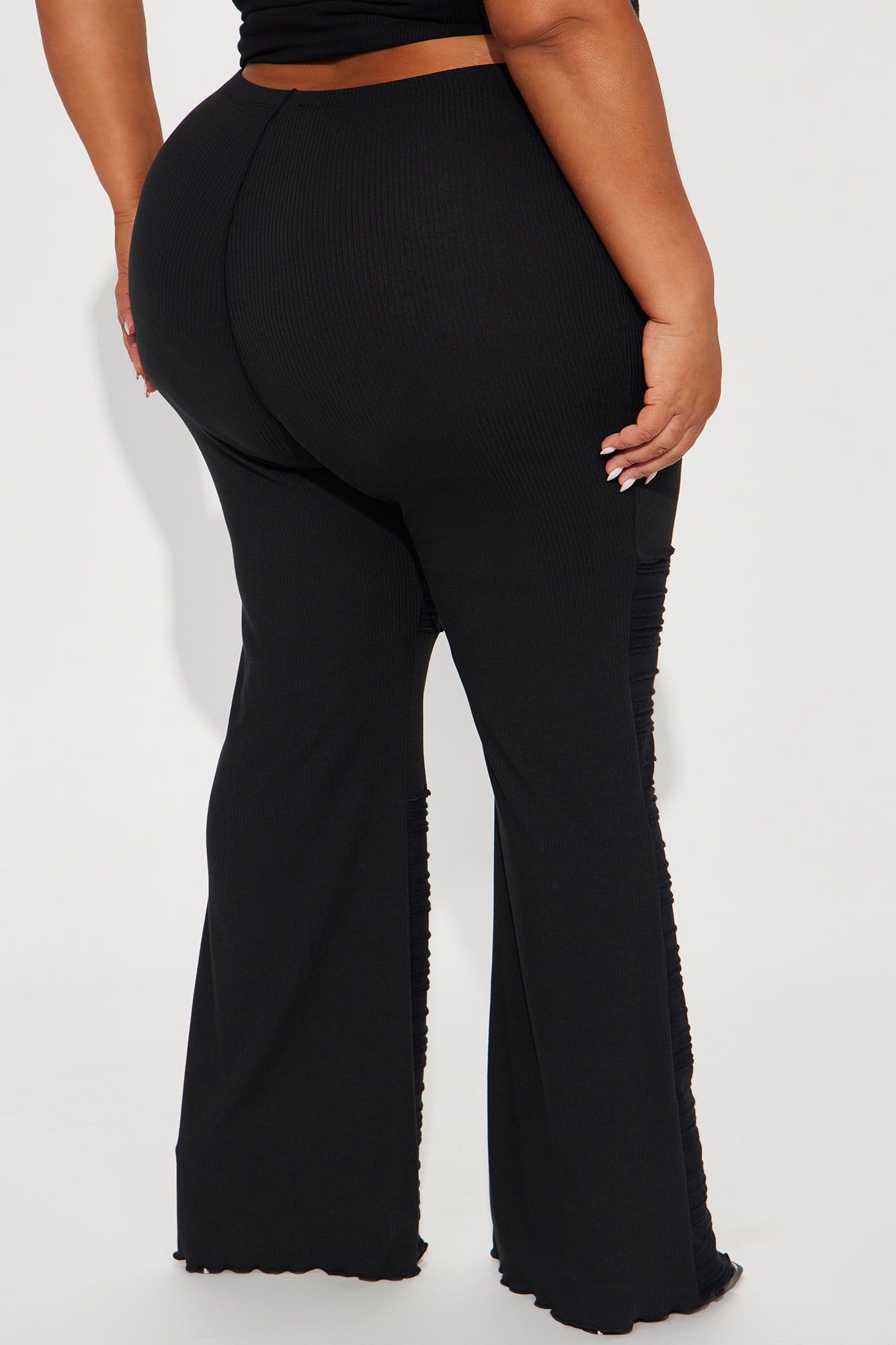Let's Wait Textured Flare Pant - Black sold by Fashion Nova product image thumbnail 6