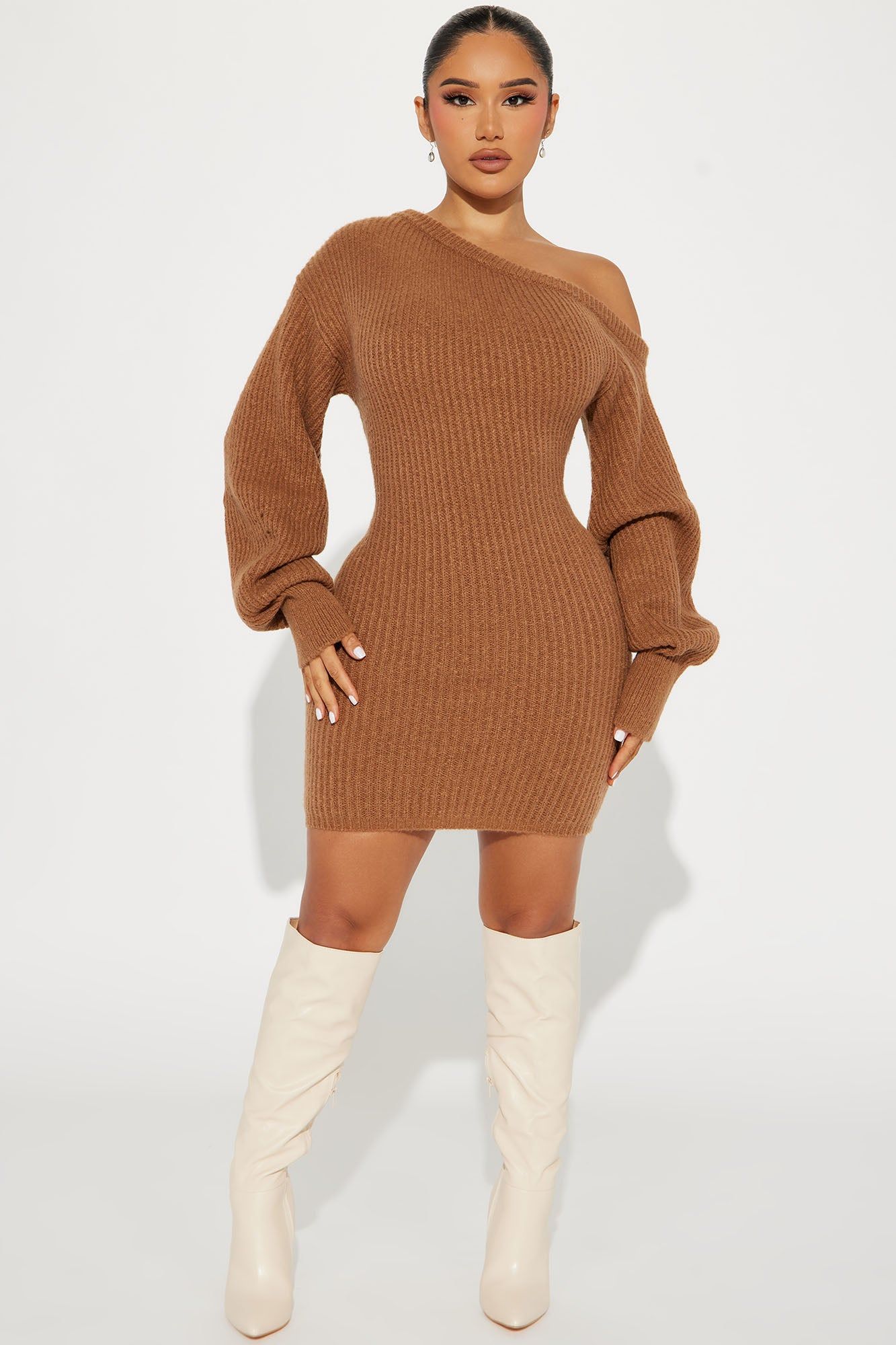 Sophie Sweater Mini Dress - Mocha sold by Fashion Nova product image thumbnail 2