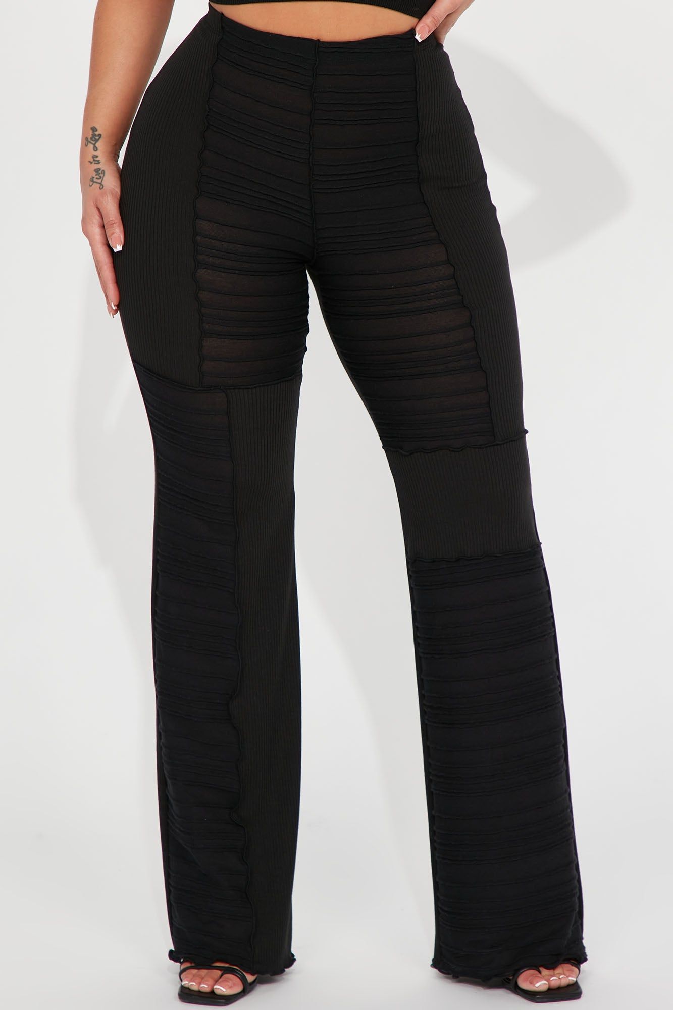 Let's Wait Textured Flare Pant - Black sold by Fashion Nova product image thumbnail 2