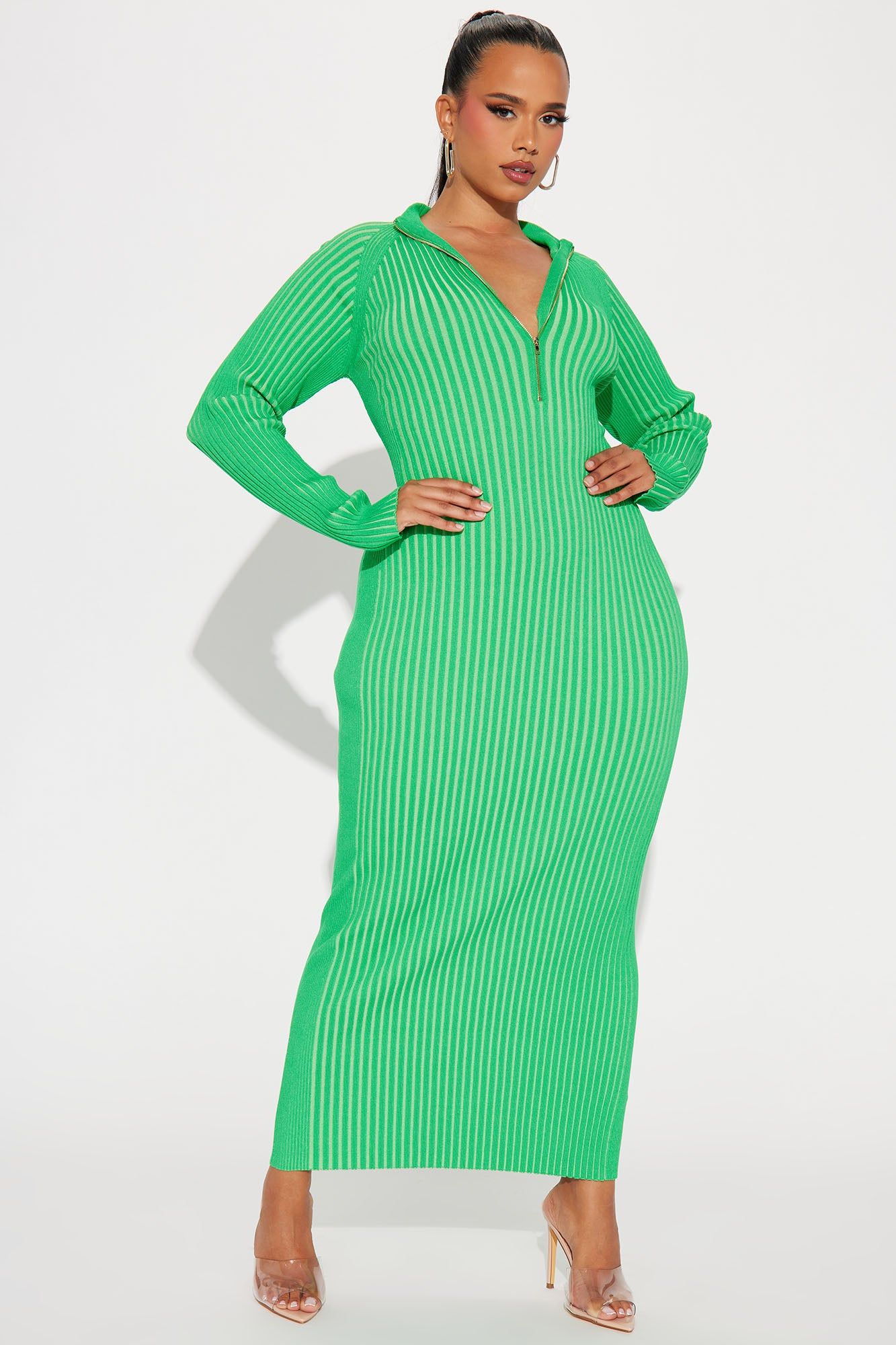 Keeping You Warm Sweater Maxi Dress - Kelly Green sold by Fashion Nova product image thumbnail 4