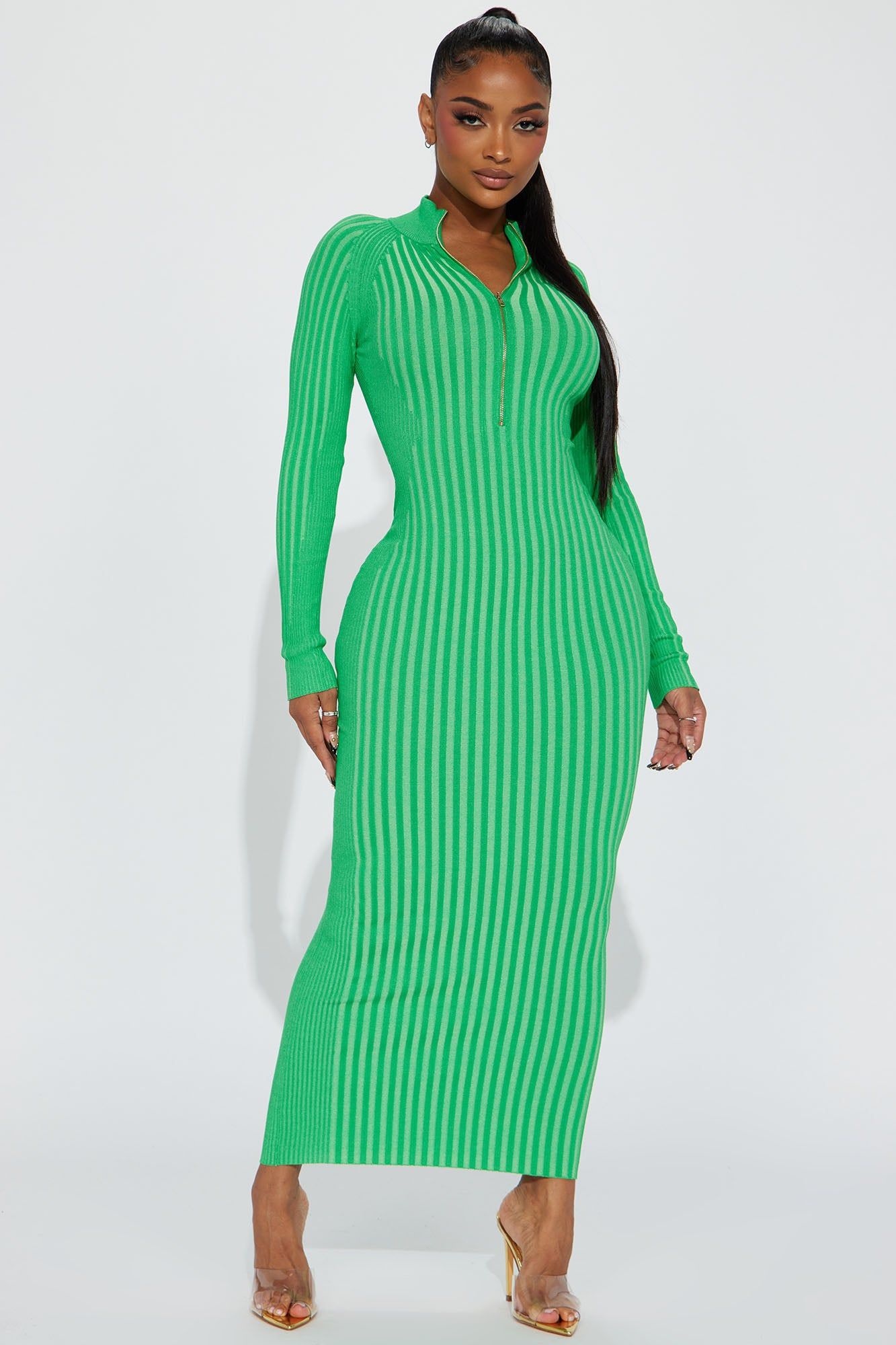 Keeping You Warm Sweater Maxi Dress - Kelly Green sold by Fashion Nova