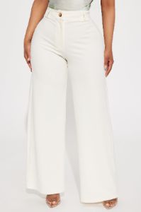 Lookin Cute At the Office Trouser - White sold by Fashion Nova