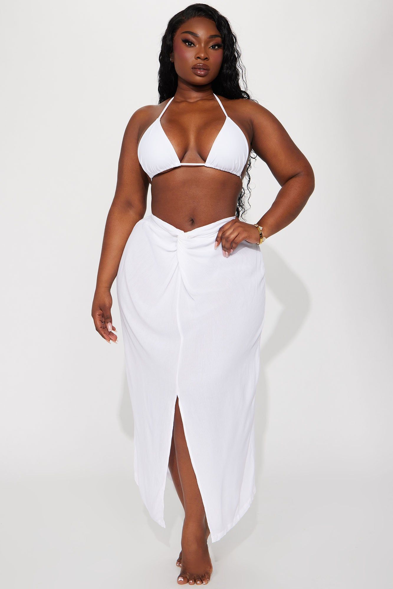 Breezy Nights Linen Swim Cover Up Skirt - White sold by Fashion Nova product image thumbnail 5
