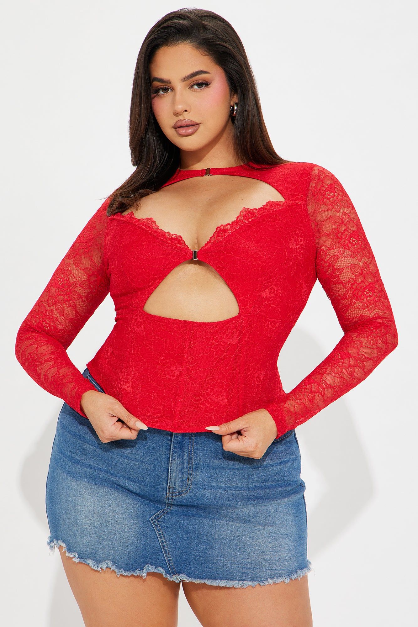 Sweet Thing Lace Corset Top - Red sold by Fashion Nova product image thumbnail 4