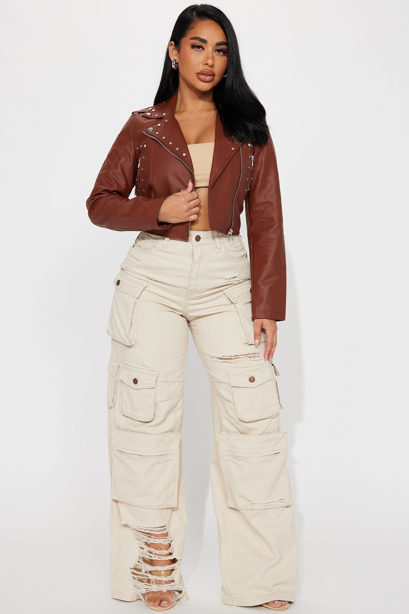Such A Stud Moto Jacket - Brown sold by Fashion Nova product image thumbnail 2