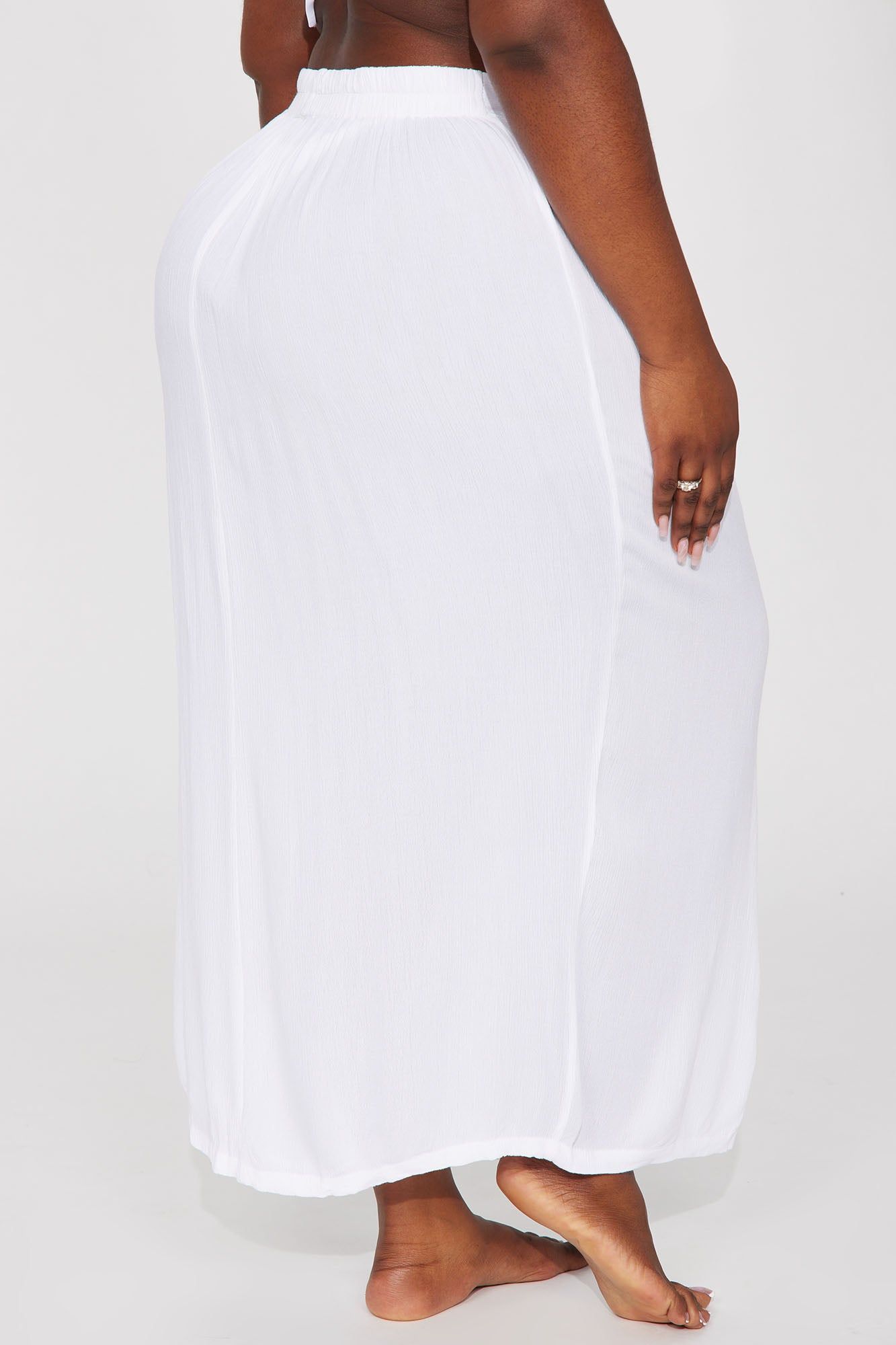 Breezy Nights Linen Swim Cover Up Skirt - White sold by Fashion Nova product image thumbnail 6