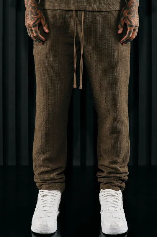 Dean Textured Slim Pants - Brown sold by Fashion Nova