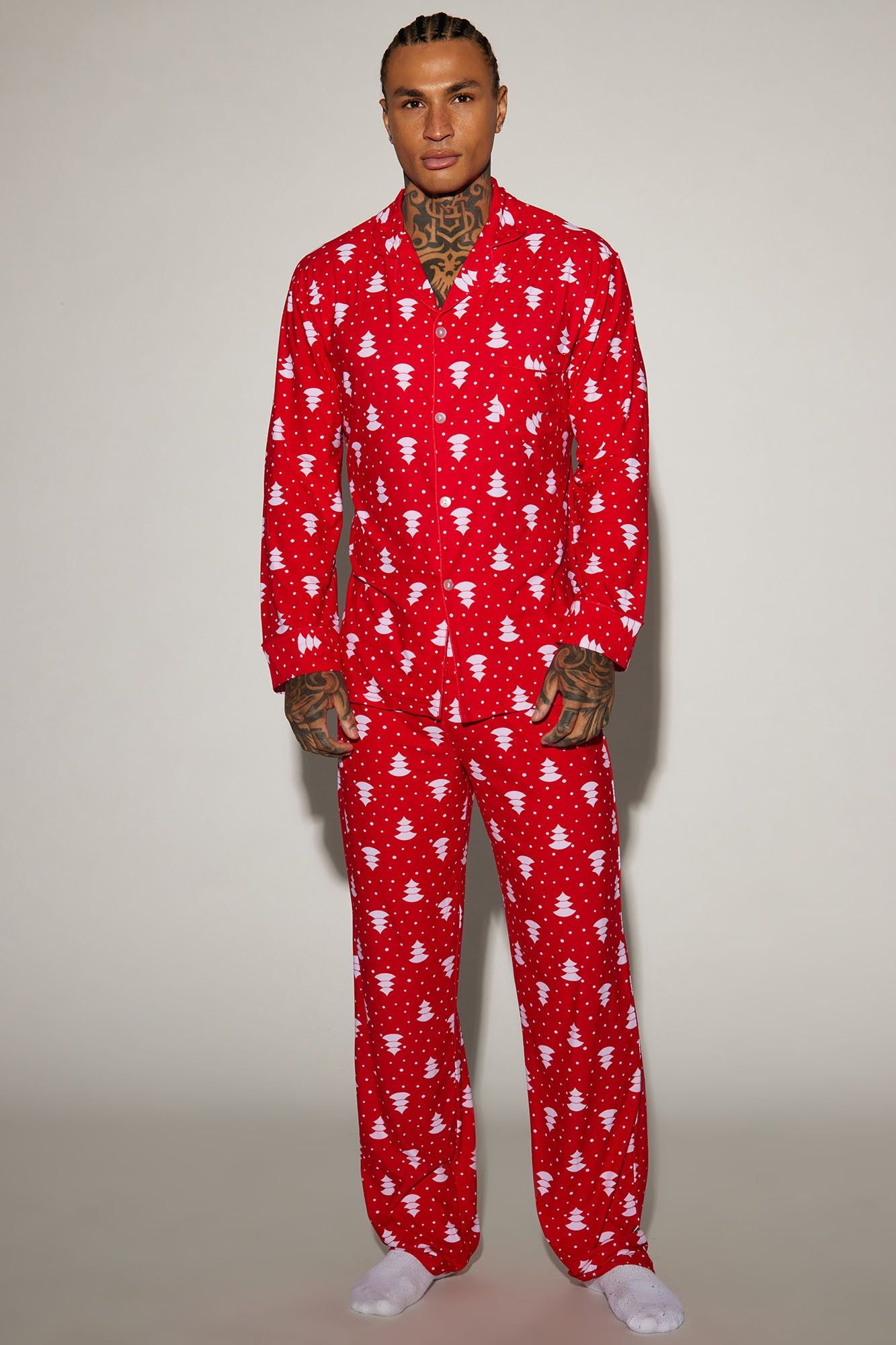 Christmas Trees Holiday PJ Set - Red sold by Fashion Nova