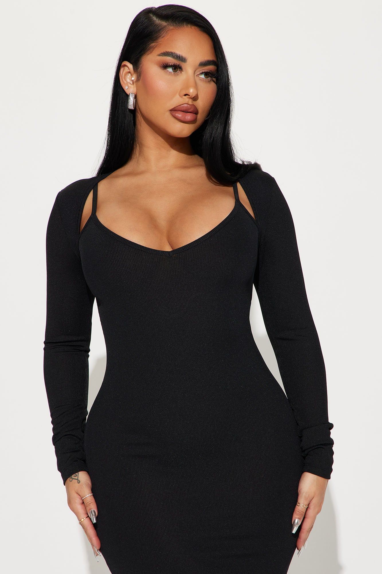 Chloe Ribbed Midi Dress - Black sold by Fashion Nova product image thumbnail 2