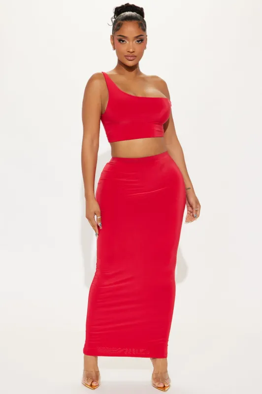 Kassandra Double Lined Maxi Skirt Set - Red sold by Fashion Nova
