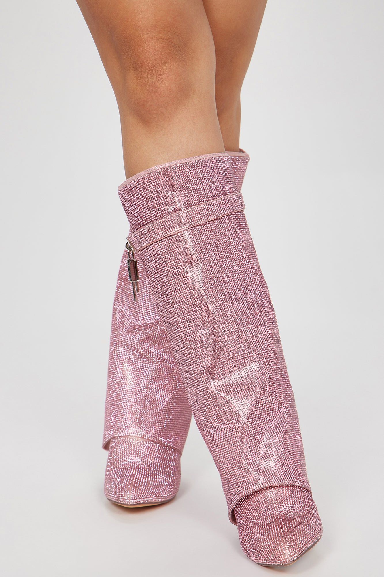 Everything You Need Embellished Overlay Boots - Pink sold by Fashion Nova product image thumbnail 2