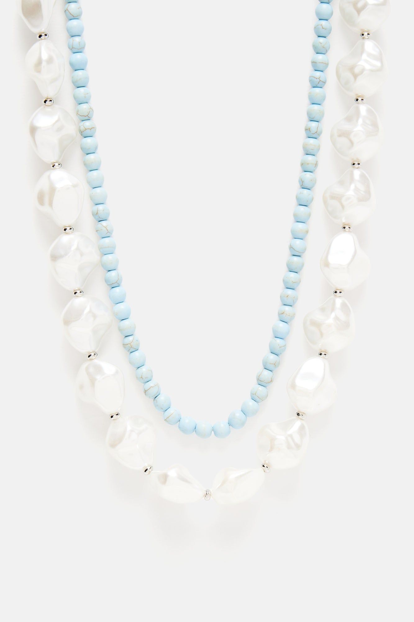 Life's A Beach 2 Piece Necklace Set - White/Blue sold by Fashion Nova product image thumbnail 3