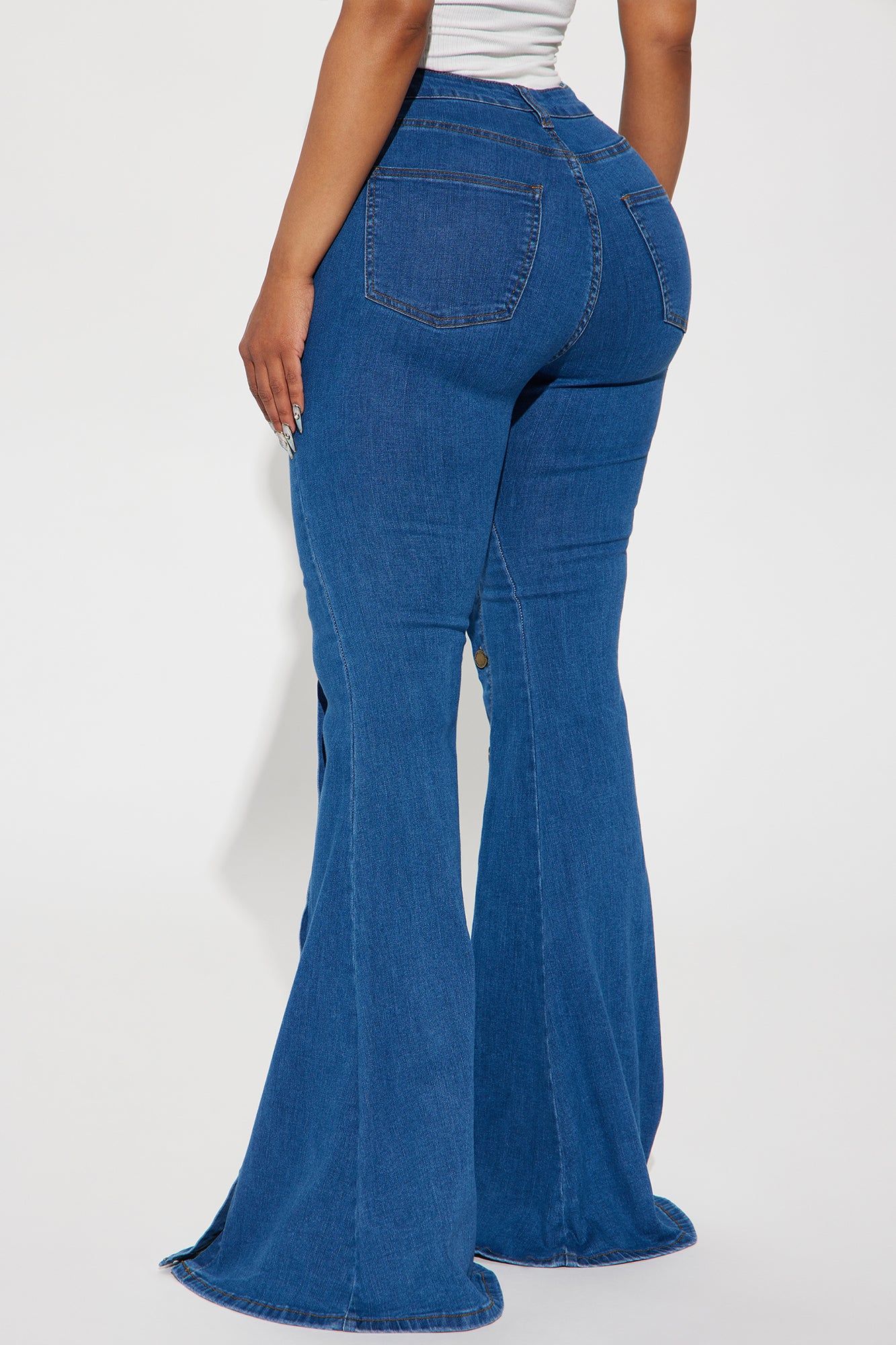 Usual Suspect Stretch Flare Jeans - Medium Wash sold by Fashion Nova product image thumbnail 2