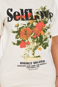 Self Love Floral Tshirt - Natural/Combo sold by Fashion Nova