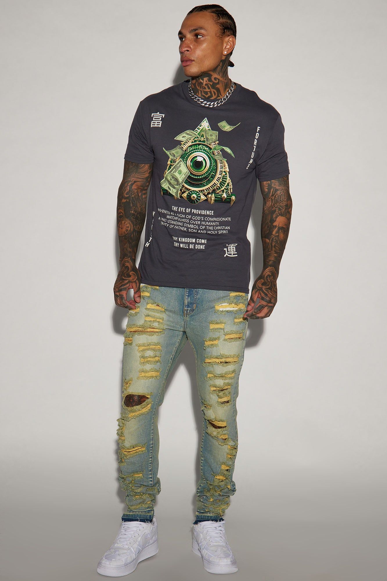 Eye Of Providence Short Sleeve Tee - Charcoal sold by Fashion Nova product image thumbnail 2