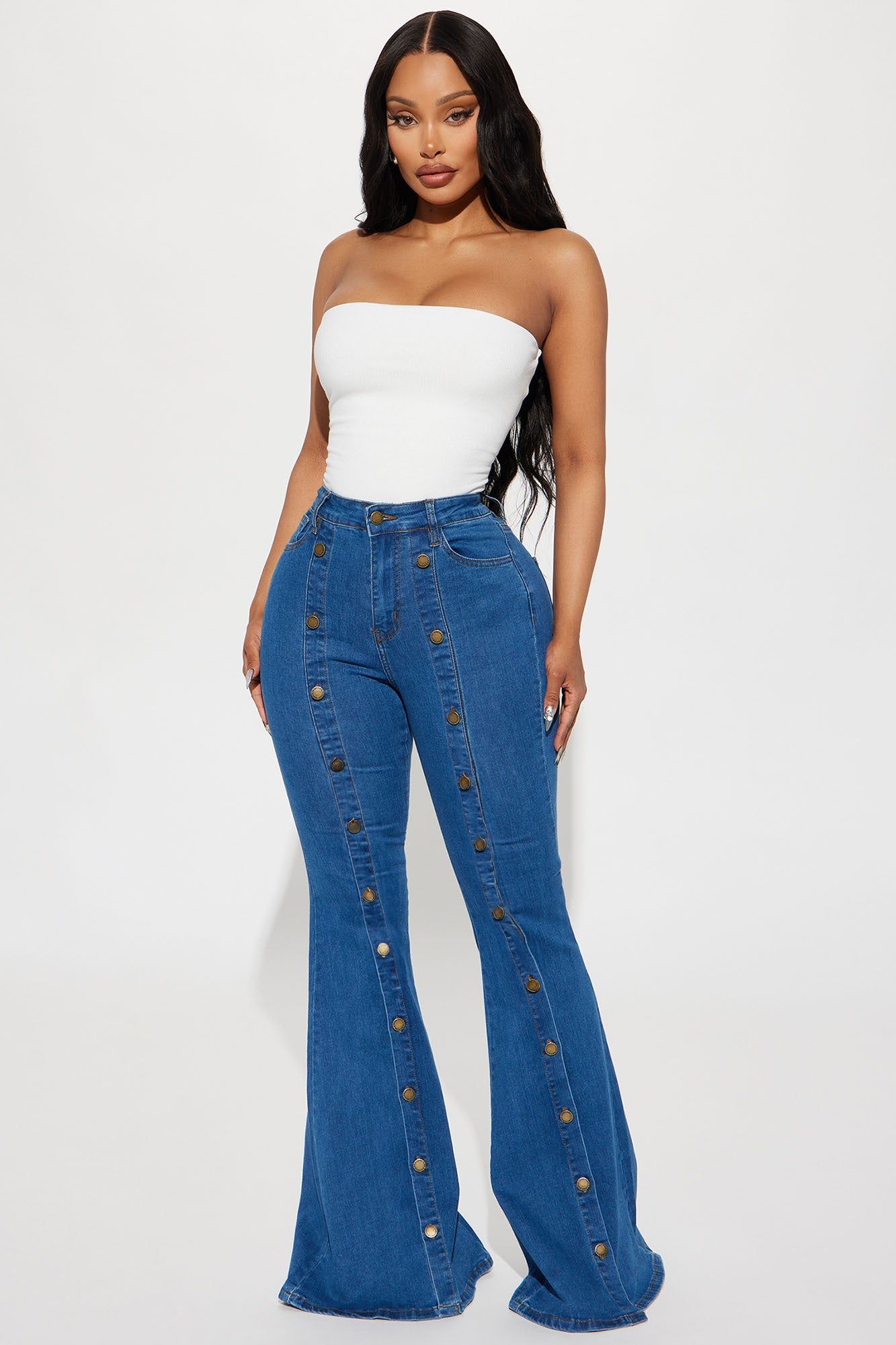 Usual Suspect Stretch Flare Jeans - Medium Wash sold by Fashion Nova product image thumbnail 3