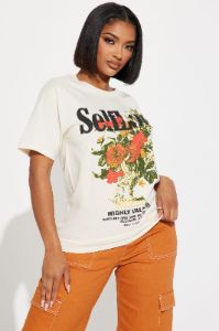 Self Love Floral Tshirt - Natural/Combo sold by Fashion Nova