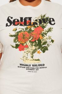 Self Love Floral Tshirt - Natural/Combo sold by Fashion Nova