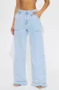 Amoura Ruffle Wide Leg Jeans - Light Wash sold by Fashion Nova