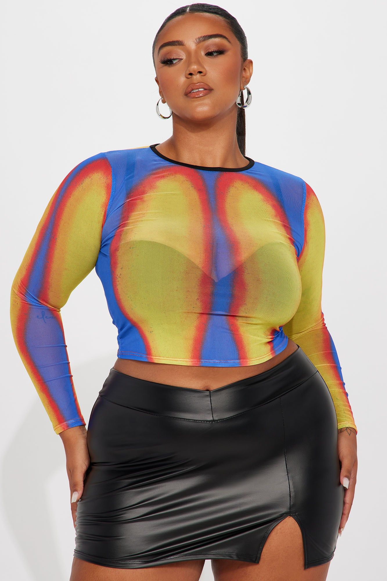 Feel The Burn Mesh Top - Yellow/combo sold by Fashion Nova product image thumbnail 4