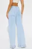 Amoura Ruffle Wide Leg Jeans - Light Wash sold by Fashion Nova