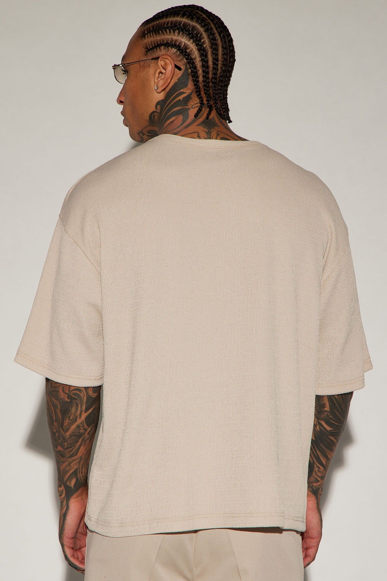 Thayer Textured Boxy Short Sleeve Tee - Stone sold by Fashion Nova product image thumbnail 4