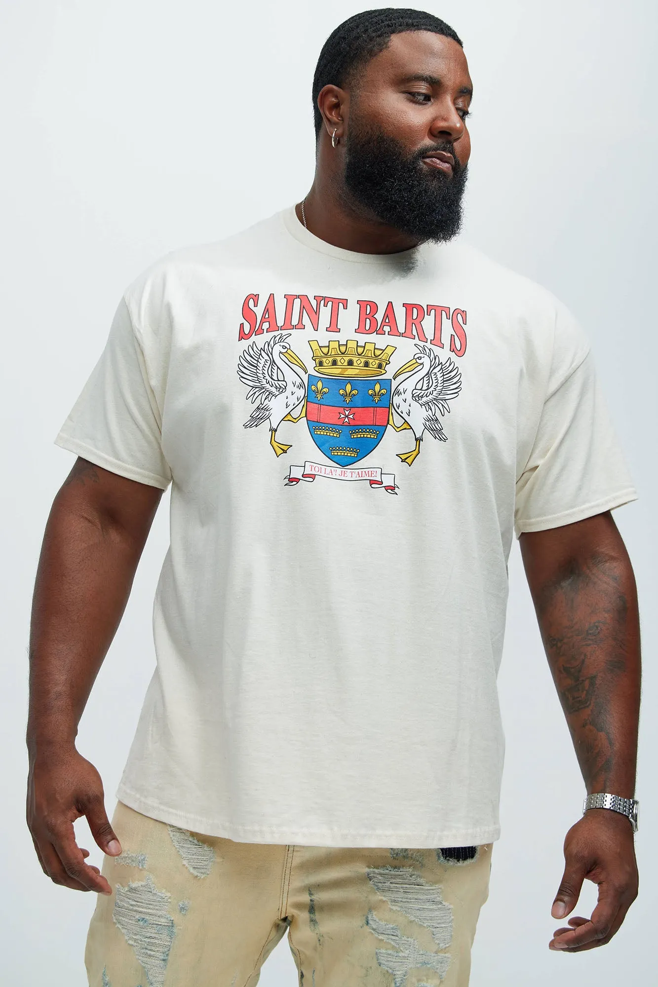 Saint Barts Short Sleeve Tee - Off White sold by Fashion Nova product image thumbnail 4