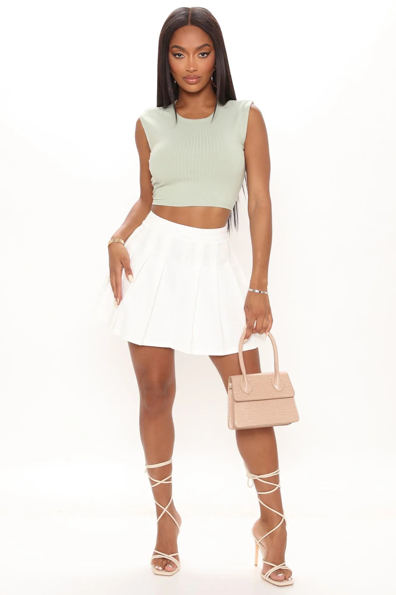 Cropped And Loaded Top - Sage sold by Fashion Nova product image thumbnail 2