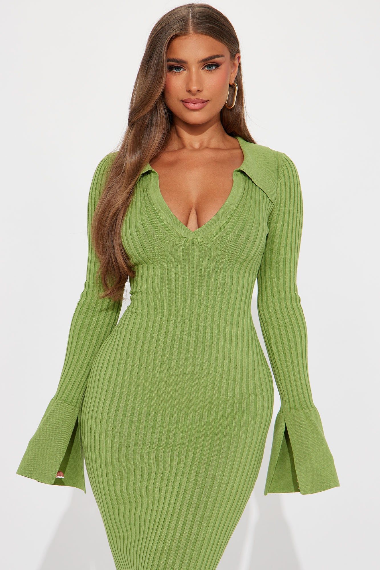 Fallon Sweater Midi Dress - Green sold by Fashion Nova product image thumbnail 2