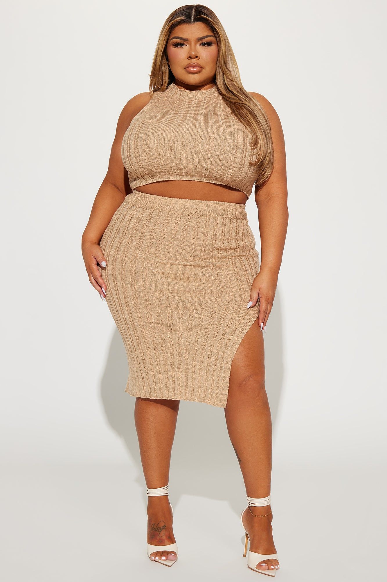 Cierra Sweater Skirt Set - Taupe sold by Fashion Nova product image thumbnail 4