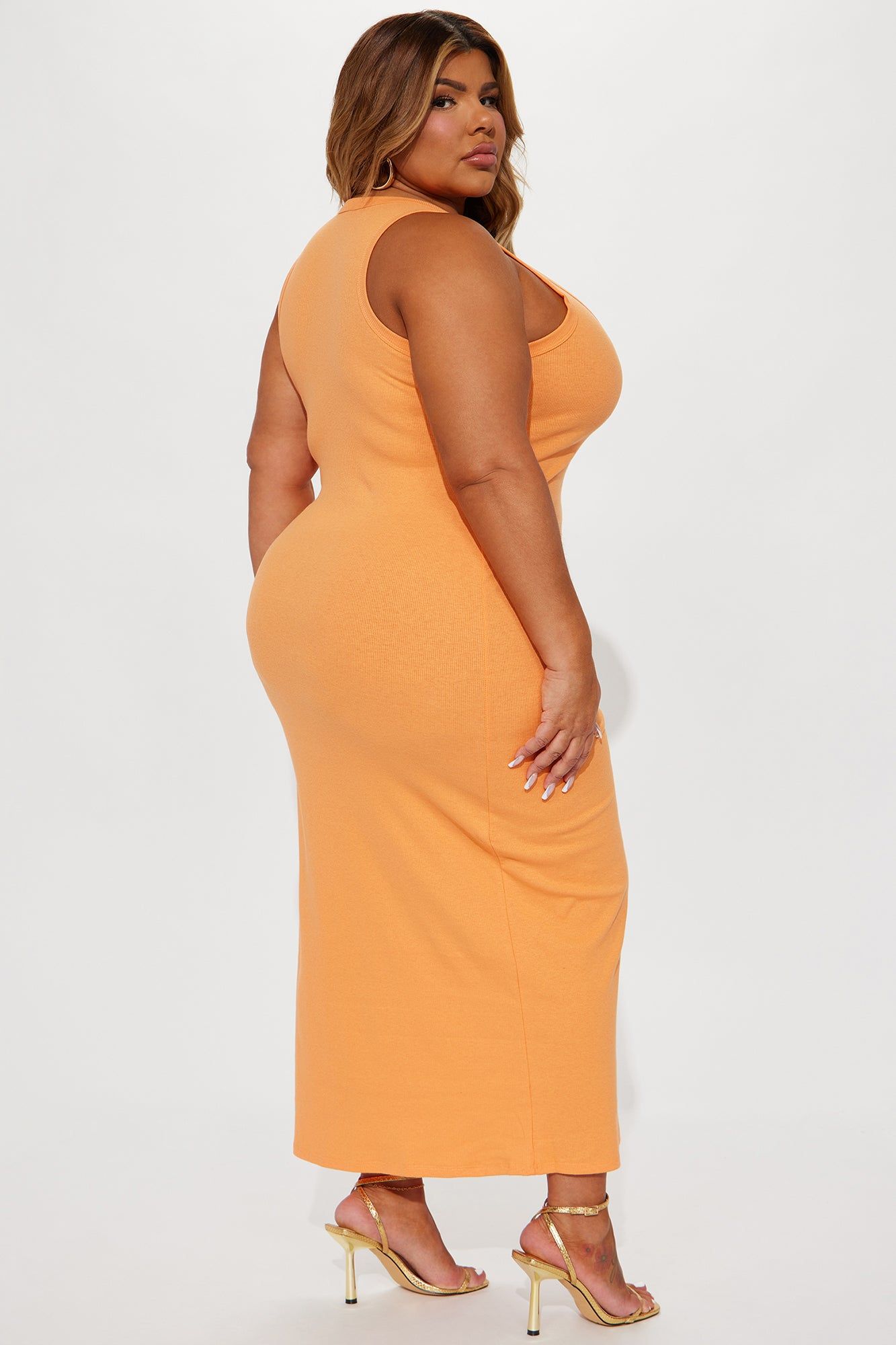 Leandra RIbbed Maxi Dress - Orange sold by Fashion Nova product image thumbnail 6