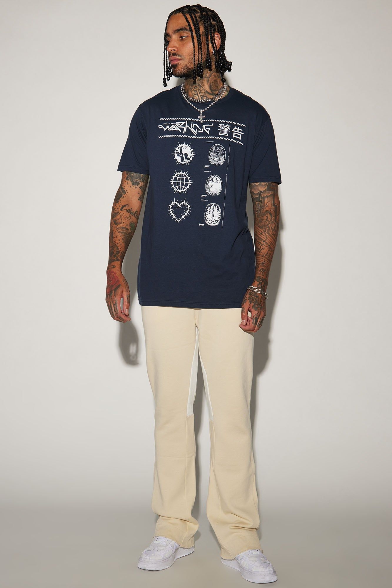 Universal Warning Signs Short Sleeve Tee - Navy sold by Fashion Nova product image thumbnail 2