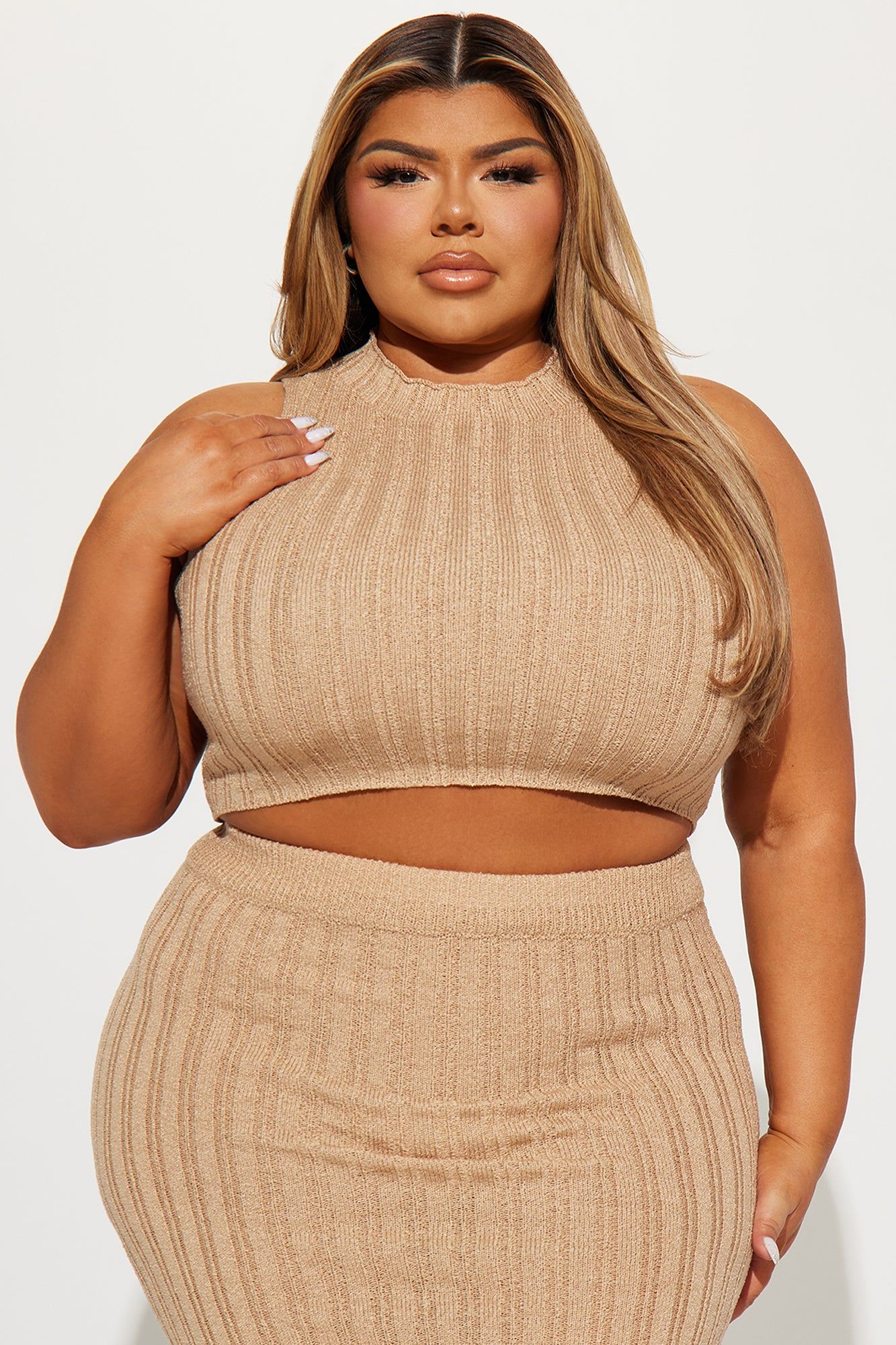 Cierra Sweater Skirt Set - Taupe sold by Fashion Nova product image thumbnail 5