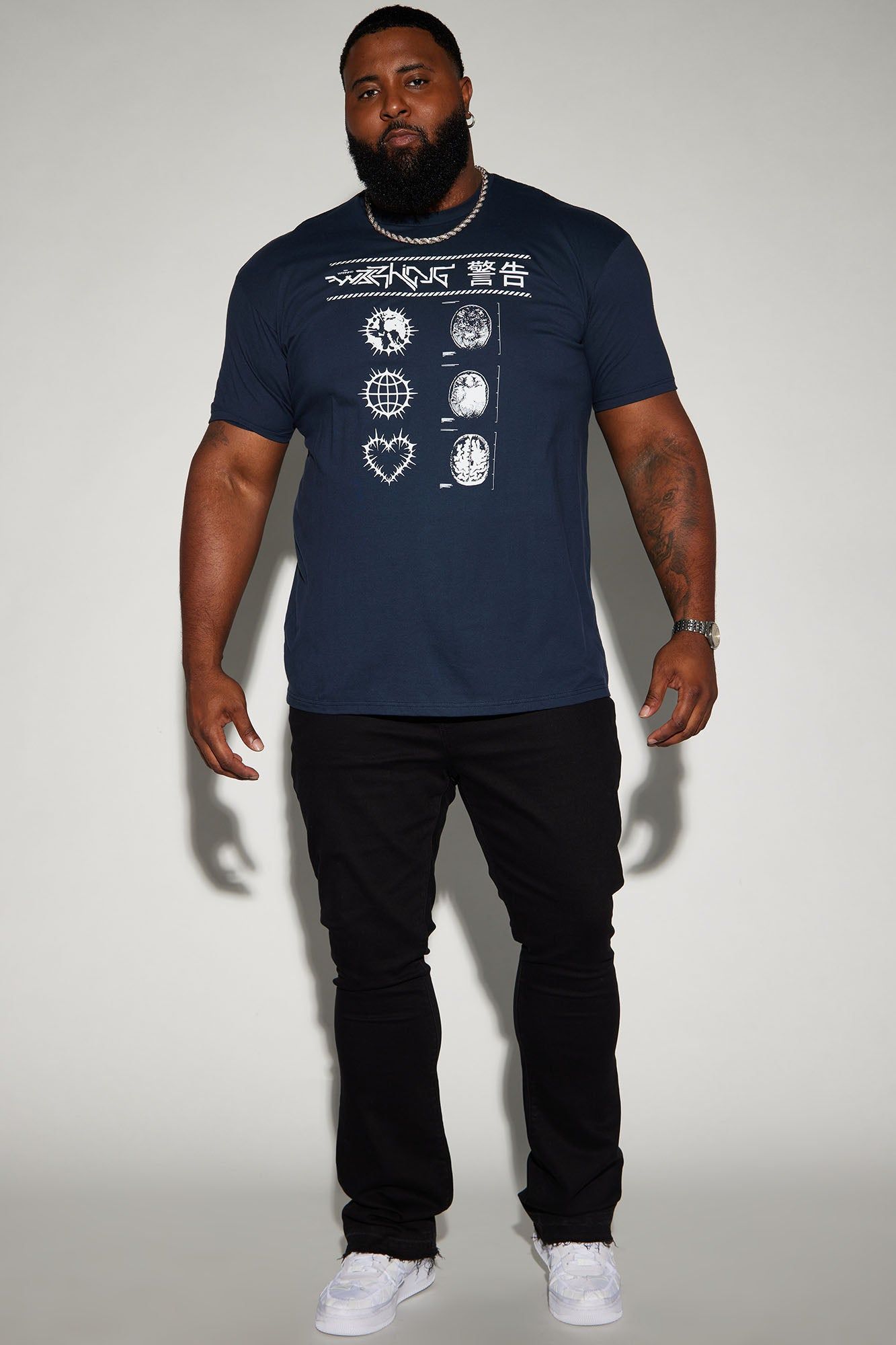 Universal Warning Signs Short Sleeve Tee - Navy sold by Fashion Nova product image thumbnail 5