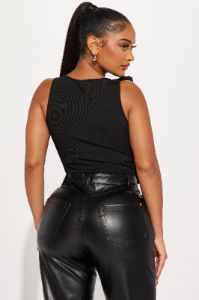 Most Popular Ribbed Bodysuit - Black sold by Fashion Nova