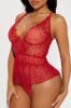 Your Obsession Mesh Lace Romper Teddy - Red sold by Fashion Nova