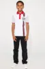 Mini Harry Racing Pique Polo - White sold by Fashion Nova