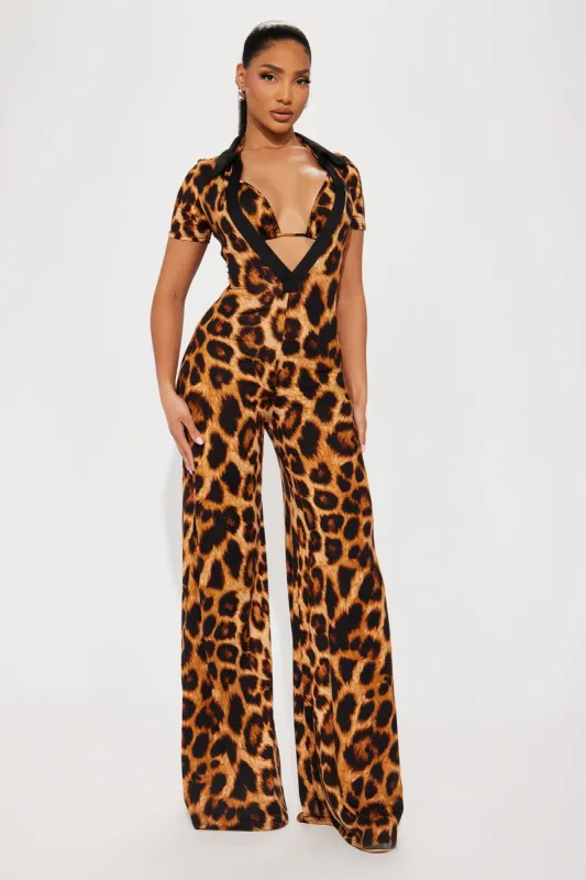 Always Catty Jumpsuit Set - Brown/combo sold by Fashion Nova