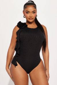 Most Popular Ribbed Bodysuit - Black sold by Fashion Nova
