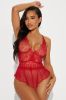 Your Obsession Mesh Lace Romper Teddy - Red sold by Fashion Nova