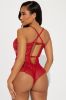 Your Obsession Mesh Lace Romper Teddy - Red sold by Fashion Nova