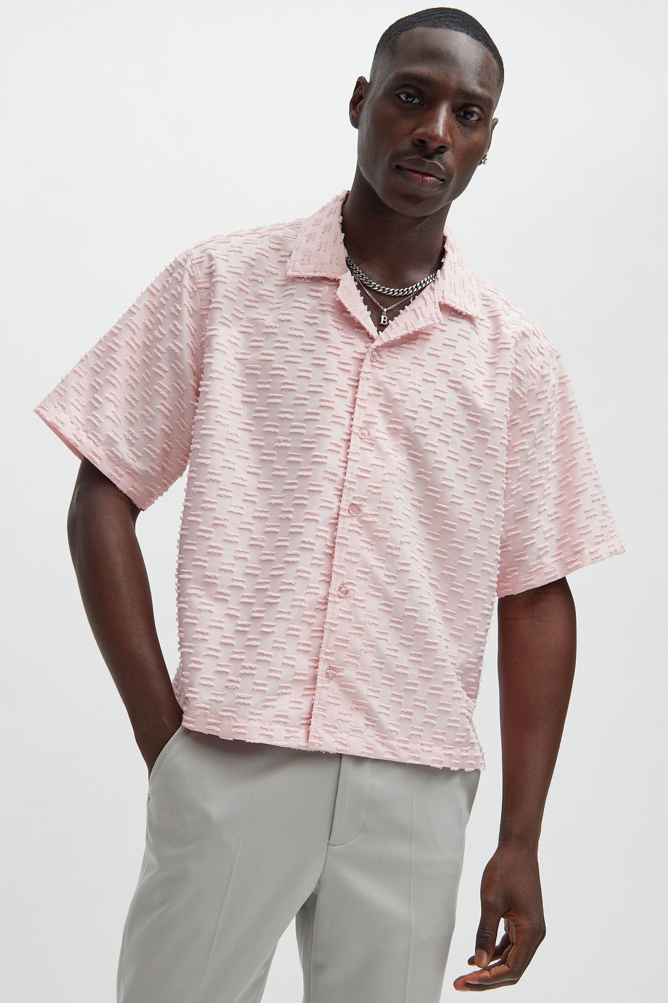 Oden Textured Shirt - Pink sold by Fashion Nova