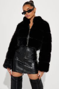 Layla Faux Fur Jacket - Black sold by Fashion Nova