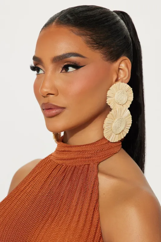 Tulum Sunsets Earrings - Tan sold by Fashion Nova